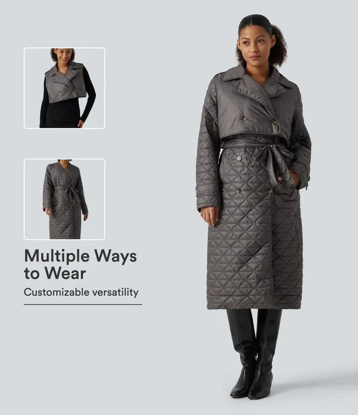 Water Repellent Long Sleeve Quilted Work Padded Jacket with Pockets