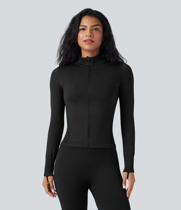 OneForm Seamless Flow Stand Collar Long Sleeve Thumb Hole Yoga Jacket