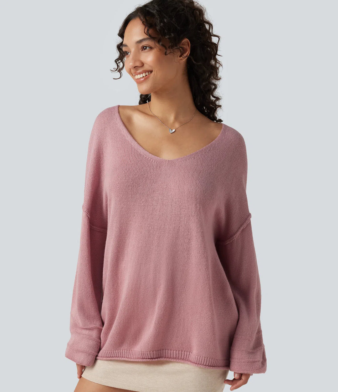 V Neck Long Sleeve Casual Jumper