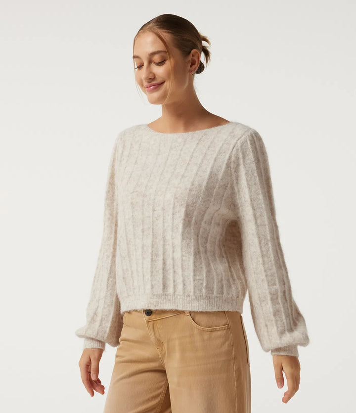 Boat Neck Long Sleeve Casual Jumper