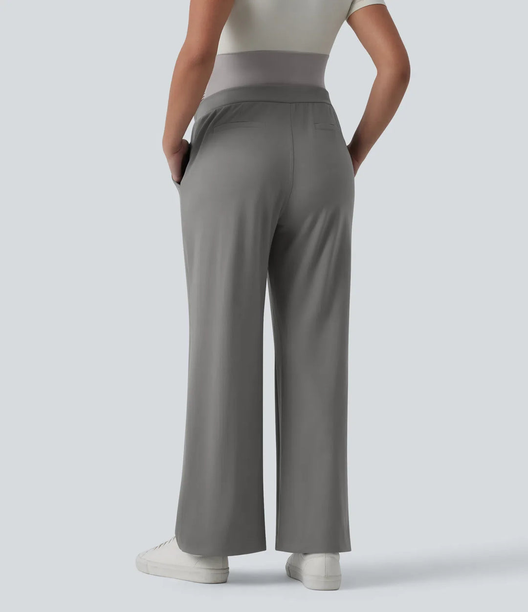 Halara Flex DayStretch Super High Waisted Straight Leg Work Maternity Trousers with Pockets