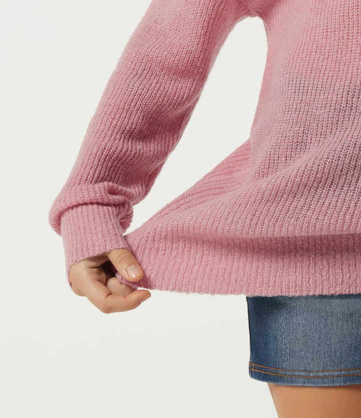 One Shoulder Crisscross Back Dropped Long Sleeve Relaxed Casual Jumper