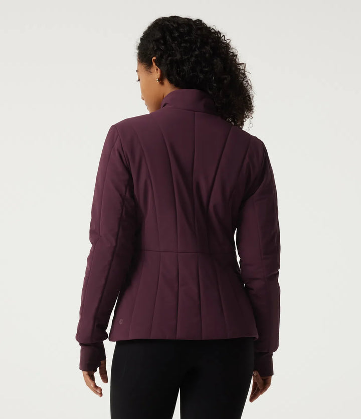 PuffFlex Wrinkle Recovery Mock Neck Slim Casual Padded Jacket with Pockets