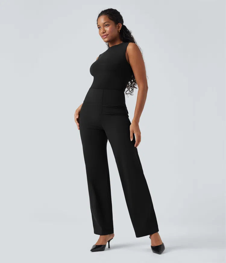 Halara UltraSculpt High Waisted Tummy Control Straight Leg Work Trousers with Pockets