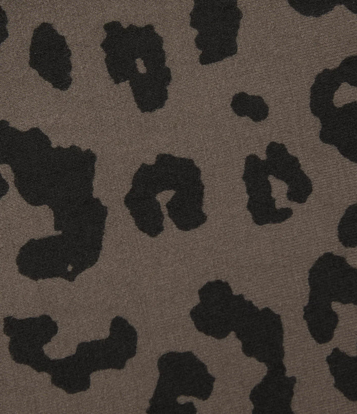 V Neck Short Sleeve Leopard Print Casual T-Shirt