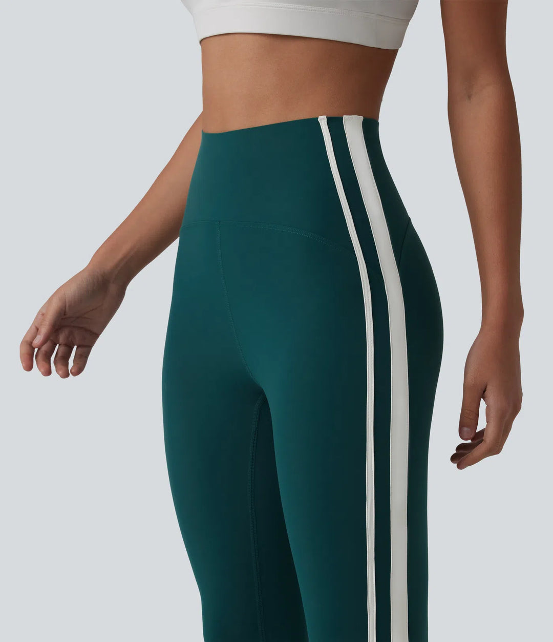 Halara Ultrasculpt High-waisted Tummy Control Side Stripe Yoga 7/8 Leggings