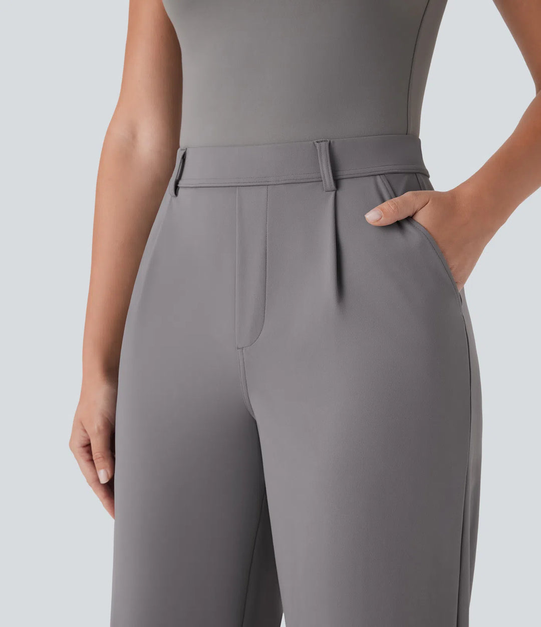 Halara Flex DayStretch High Waisted Side Pocket Straight Leg Capri Work Trousers