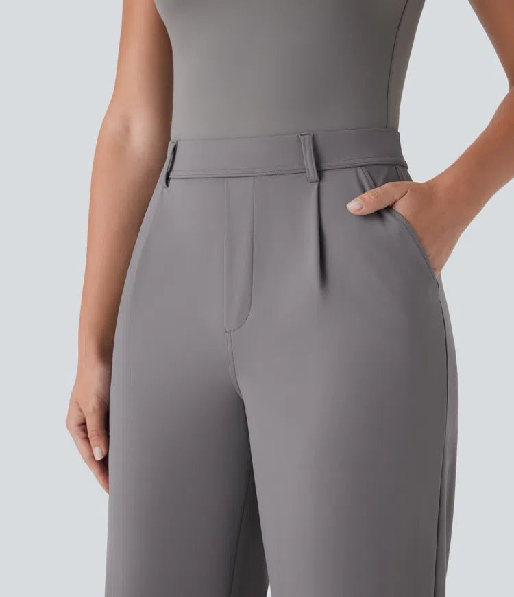 Halara Flex DayStretch High Waisted Side Pocket Straight Leg Capri Work Trousers