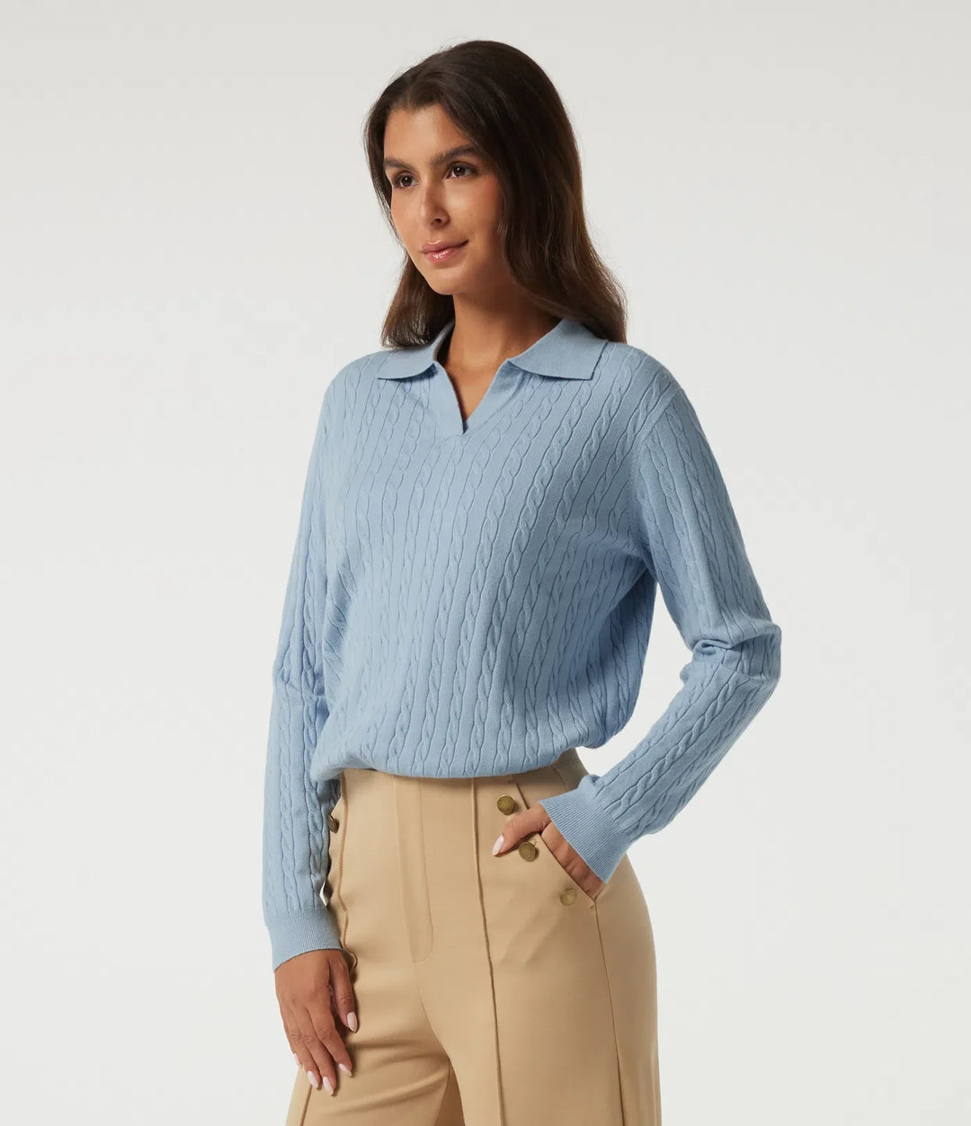 Polo Neck Long Sleeve Work Jumper