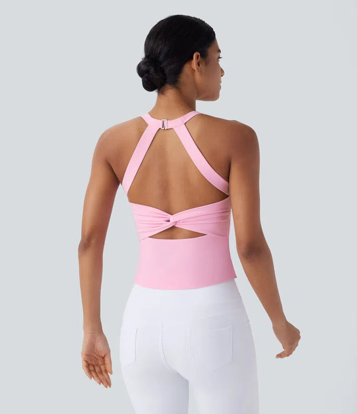 SoftlyZero Plush Cut Out Yoga Tank Vest Top A-D Cups
