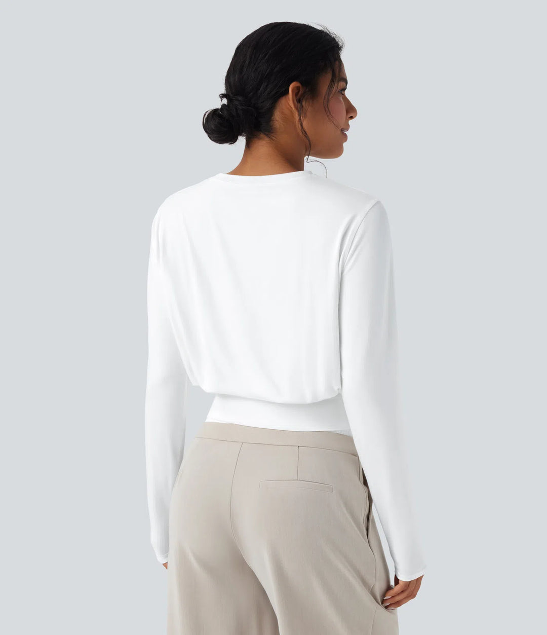 Round Neck Long Sleeve Work Top
