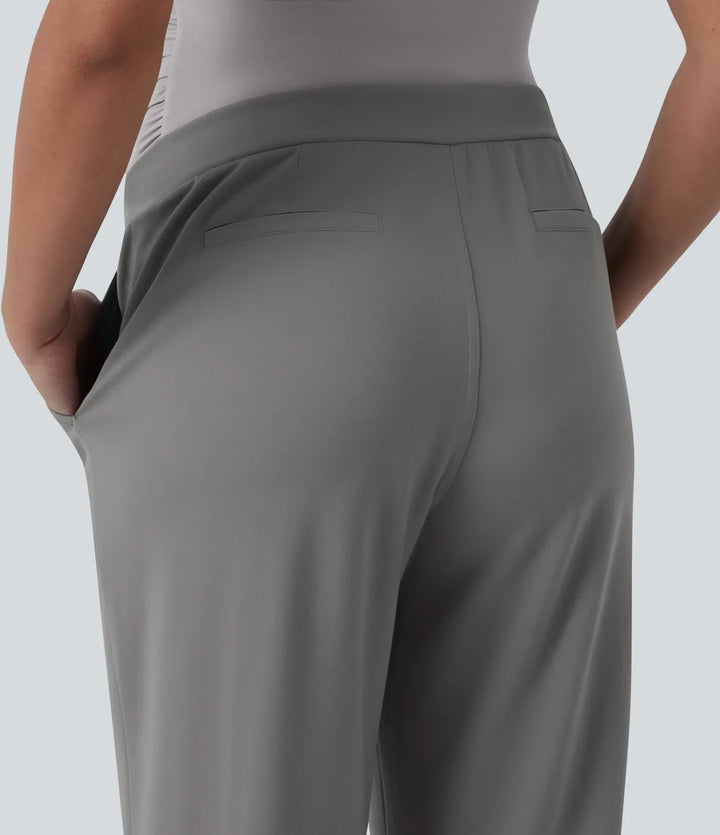 Halara Flex DayStretch Super High Waisted Straight Leg Work Maternity Trousers with Pockets