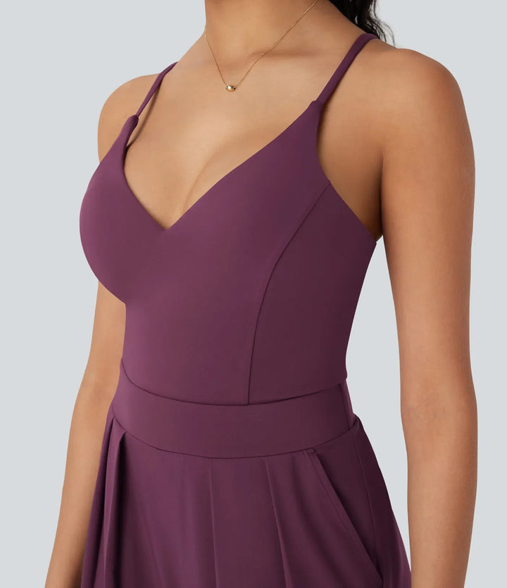 Breezeful Wide Leg Quick Dry Casual Slip Jumpsuit with Pockets-Easy Peezy Edition