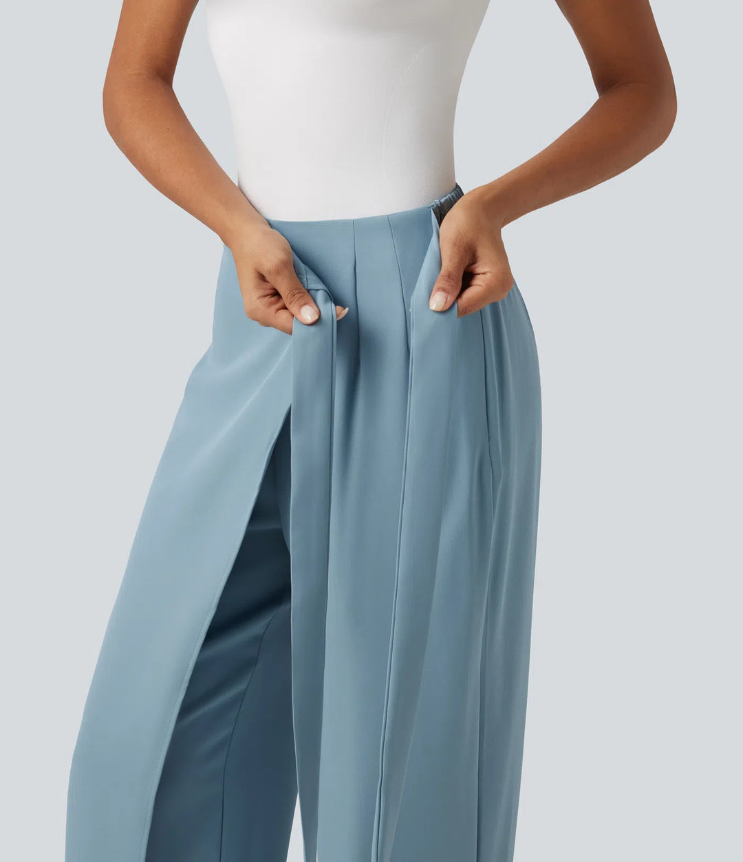 Halara Flex High Waisted Tie Side Wide Leg Work Trousers