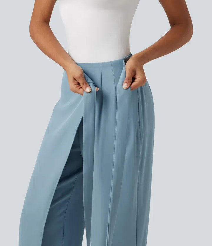 Halara Flex High Waisted Tie Side Wide Leg Work Trousers