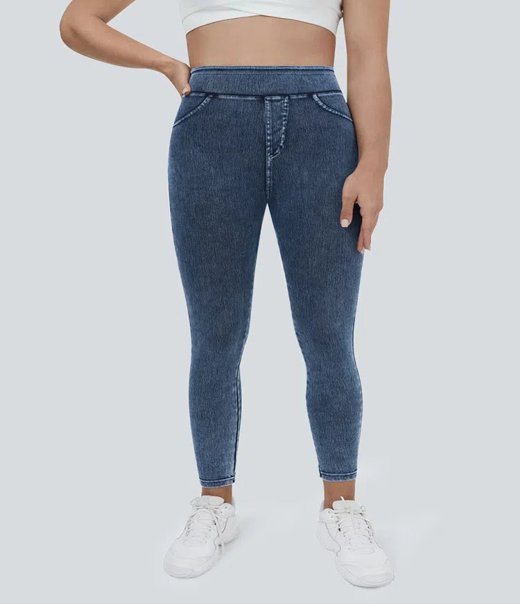 Halara Flex High Waisted Pocket Denim Plus Size Casual Leggings