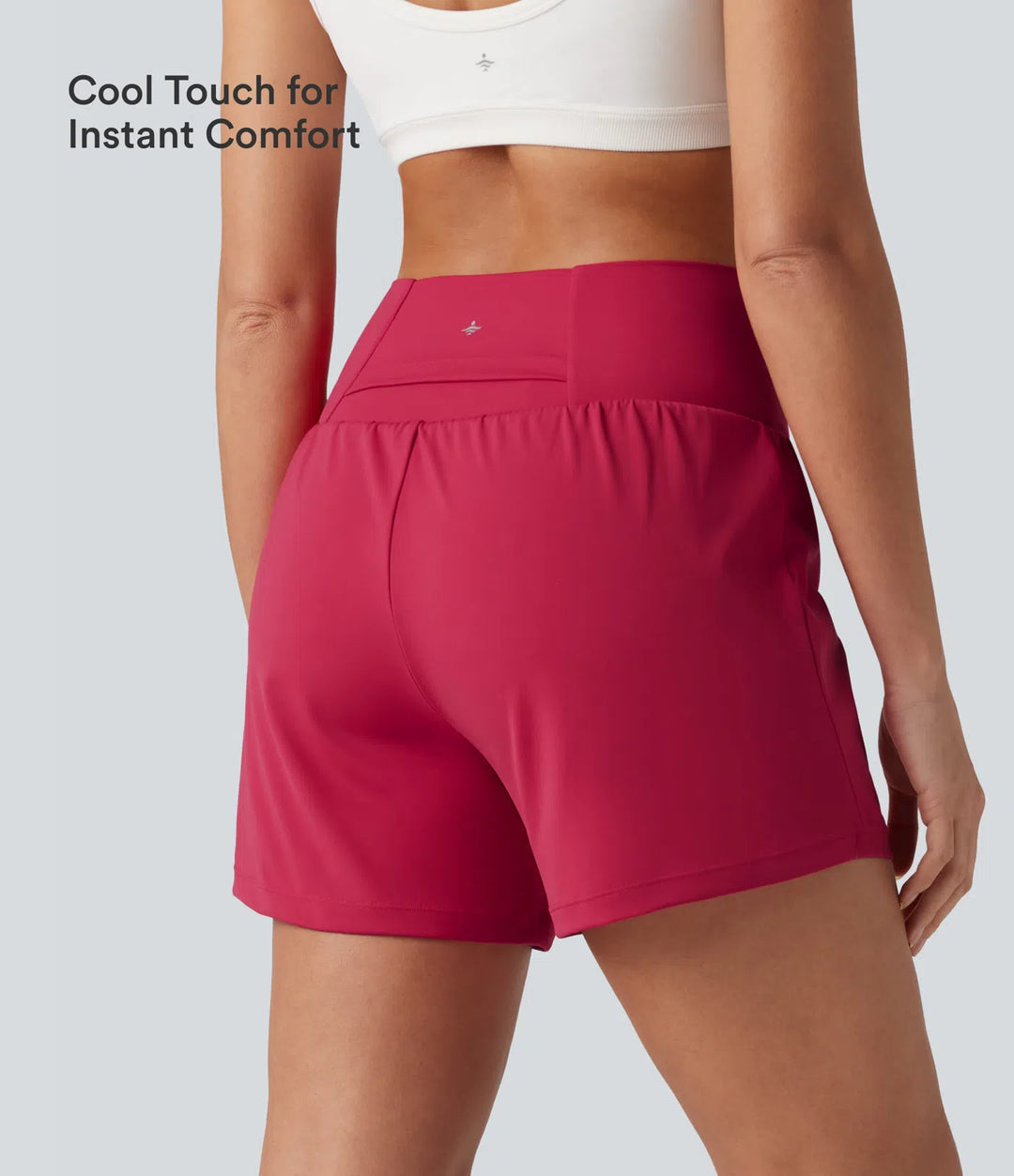 SoftlyZero Airy Crossover High Waisted 2-in-1 InstantCool Yoga Shorts 5&