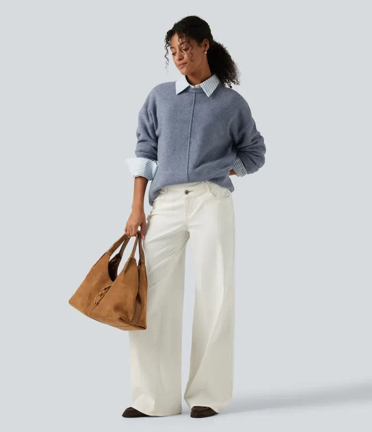 Round Neck Long Sleeve Work Jumper