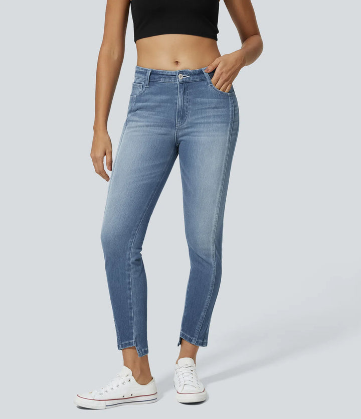 Halara Flex Mid Low Rise Zipper Pockets Casual Skinny Jeans