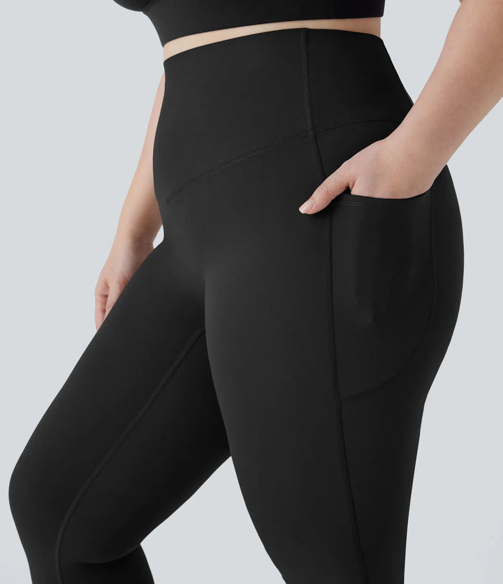 Halara UltraSculpt High Waisted Tummy Control Pocket Shaping Yoga Bootcut Plus Size Leggings