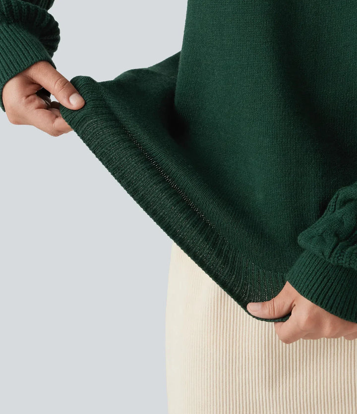 Round Neck Long Sleeve Relaxed Work Jumper