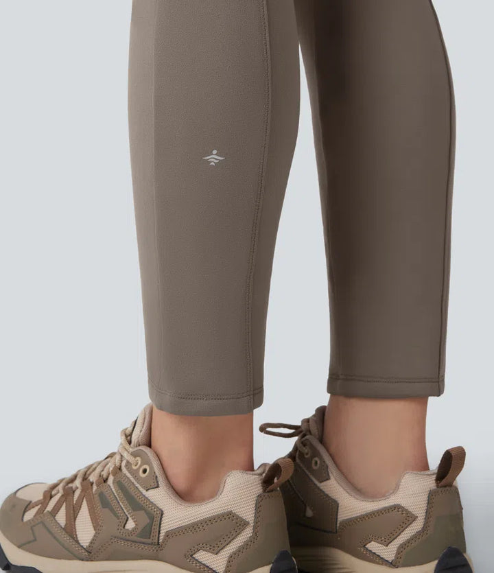 High Waisted Skinny Fleece Hiking Cargo Trousers with Pockets
