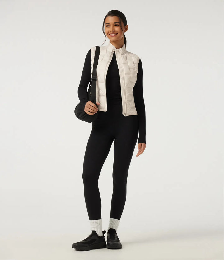 High Neck Sleeveless Quilted Casual Down Vest with Pockets