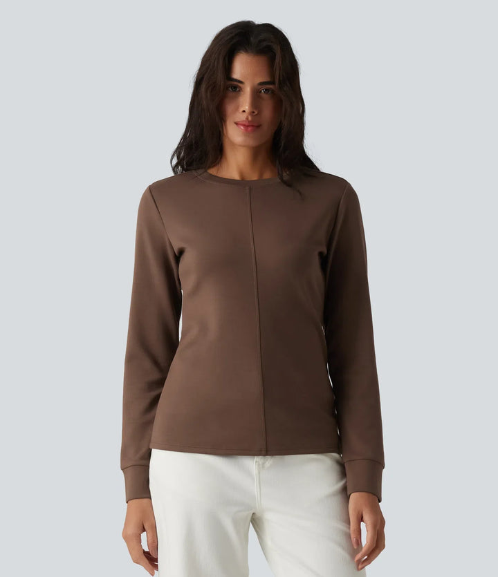 SpacerTek Round Neck Long Sleeve Casual Sweatshirt