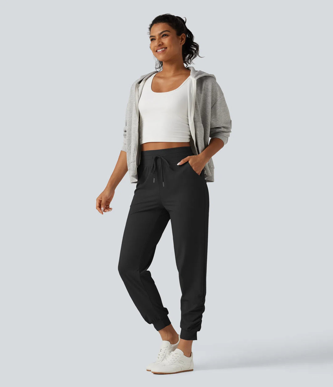 Halara UltraSculpt High Waisted Drawstring Ruched Yoga Joggers with Pockets