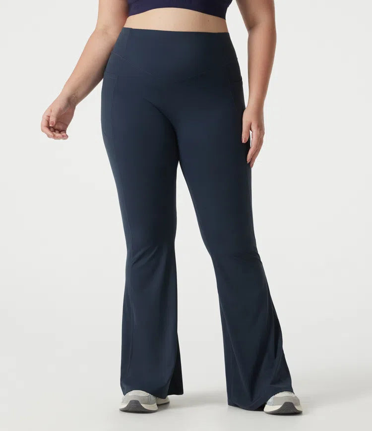 Halara UltraSculpt Plus Size High Waisted Scrunch Butt Lifting Tummy Control Shaping Yoga Flare Leggings with Pockets