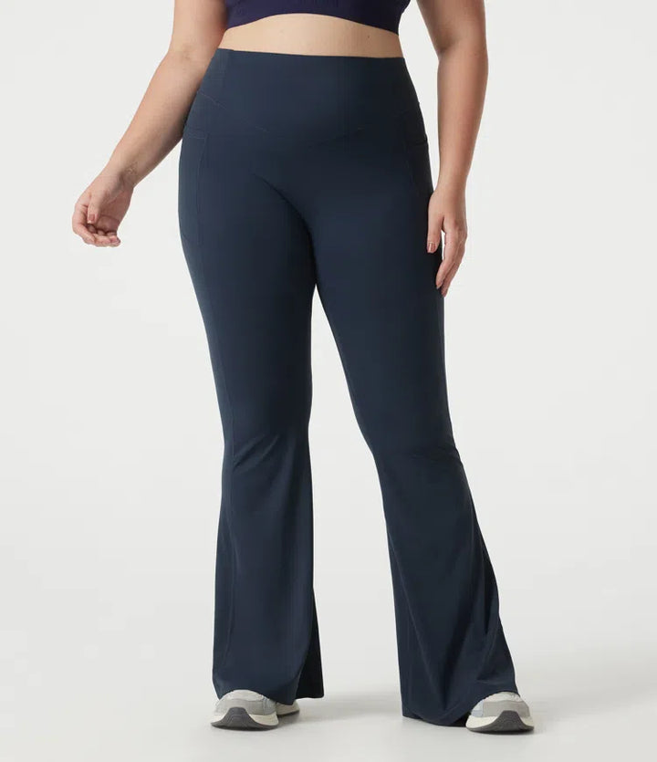 Halara UltraSculpt Plus Size High Waisted Scrunch Butt Lifting Tummy Control Shaping Yoga Flare Leggings with Pockets