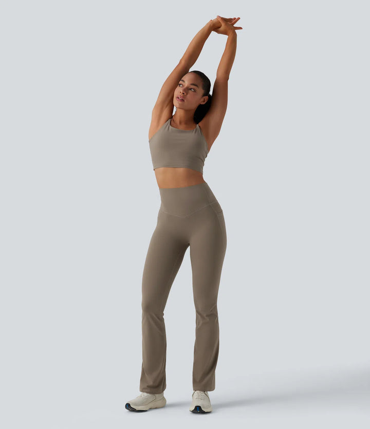 Halara UltraSculpt High Waisted Butt Lifting Tummy Control Bootcut Yoga Leggings with Pockets
