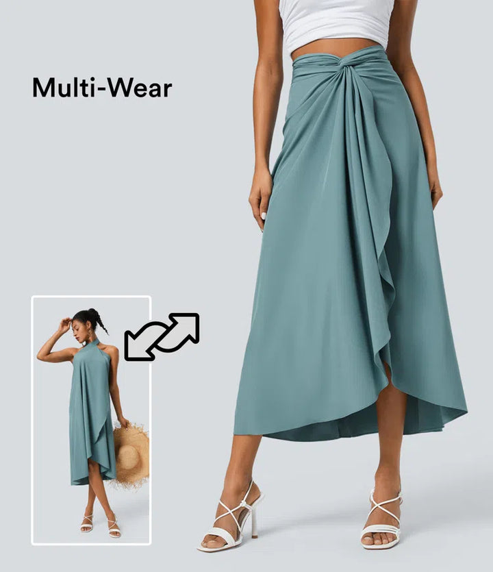 Breezeful High Waisted Wrapped Tie Back Quick Dry Skirt