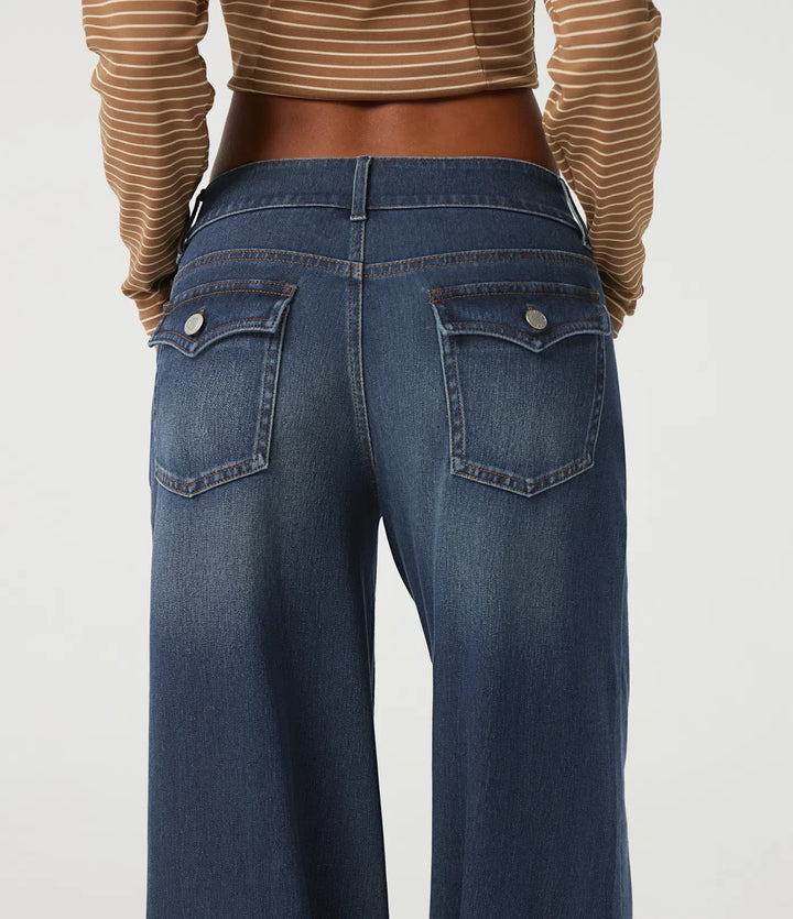 Halara Flex Low Rise Baggy Casual Cotton Jeans with Pockets