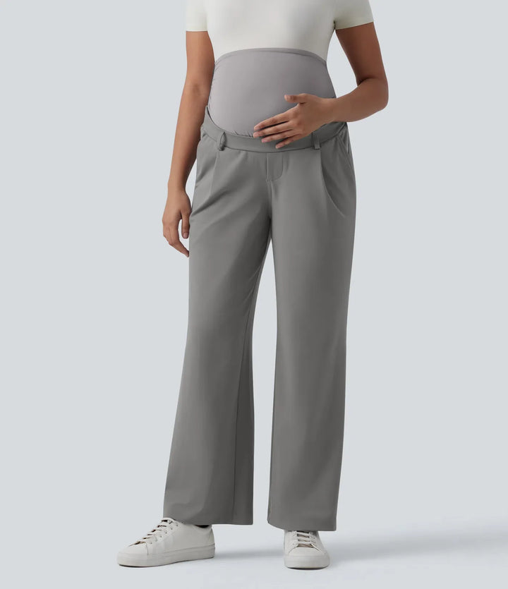 Halara Flex DayStretch Super High Waisted Straight Leg Work Maternity Trousers with Pockets
