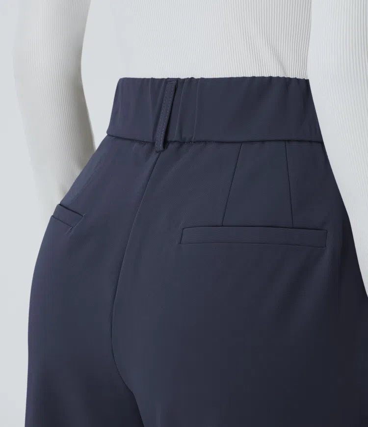 Halara Flex High Waisted Pocket Solid Work Tapered Trousers