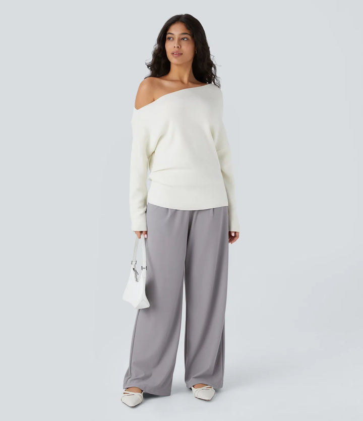 Off Shoulder Long Sleeve Work Jumper