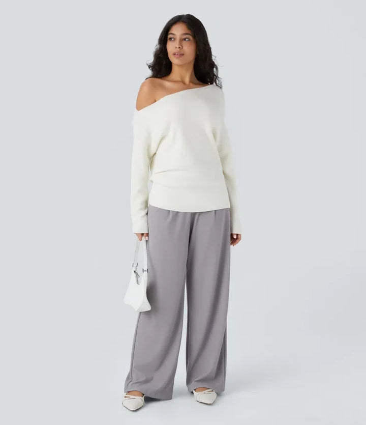 Off Shoulder Long Sleeve Work Jumper