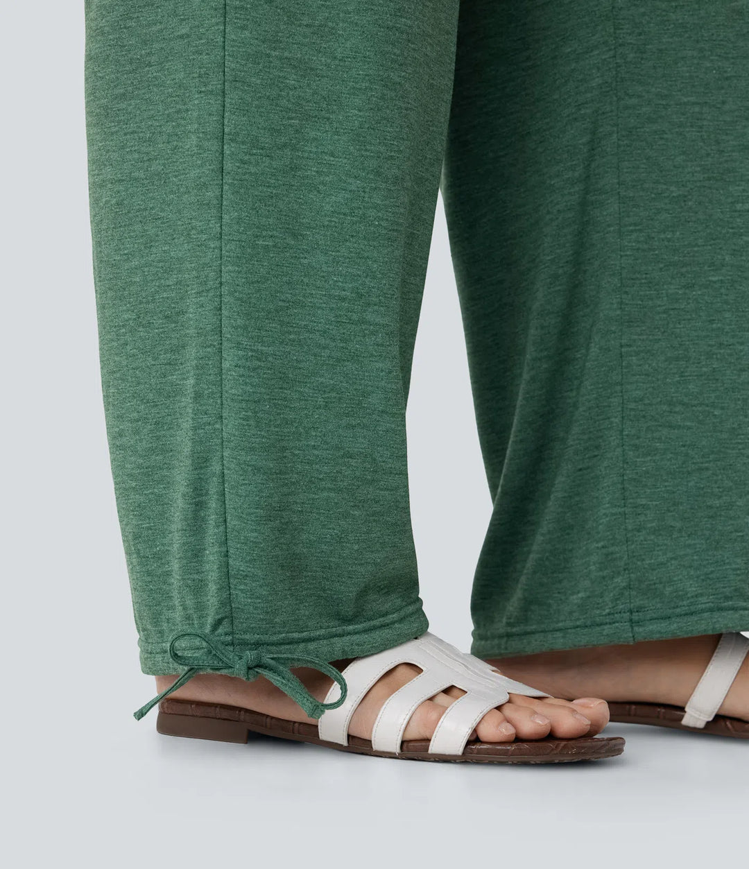 Crossover High Waisted Side Pocket Drawstring Casual Joggers