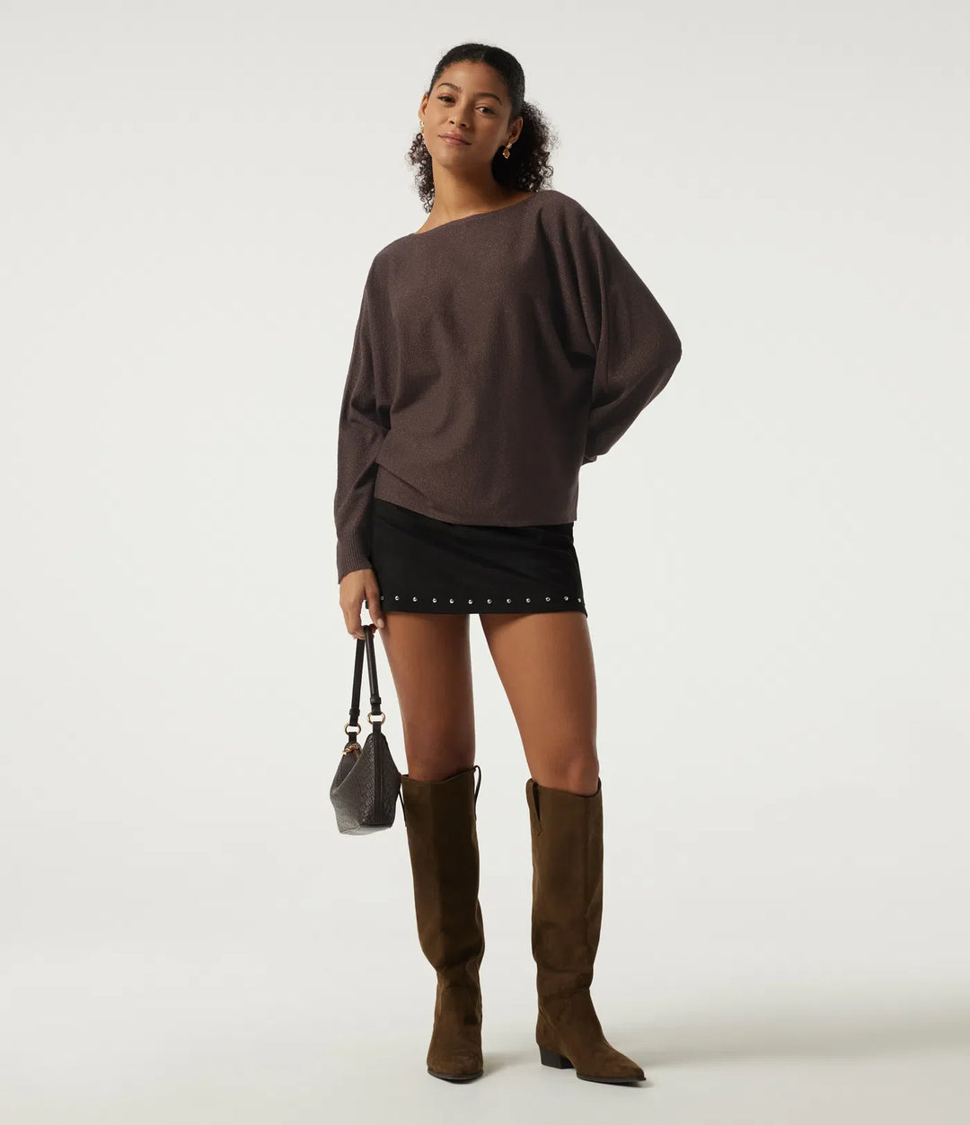 Round Neck Long Sleeve Tie Back Casual Jumper
