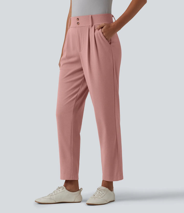 Halara Flex High Waisted Tapered Waffle Work Trousers with Pockets