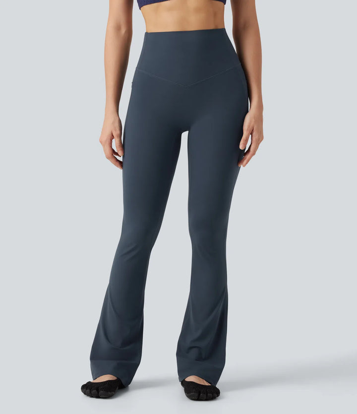 Halara UltraSculpt High Waisted Tummy Control Shaping Bootcut Yoga Leggings with Pockets