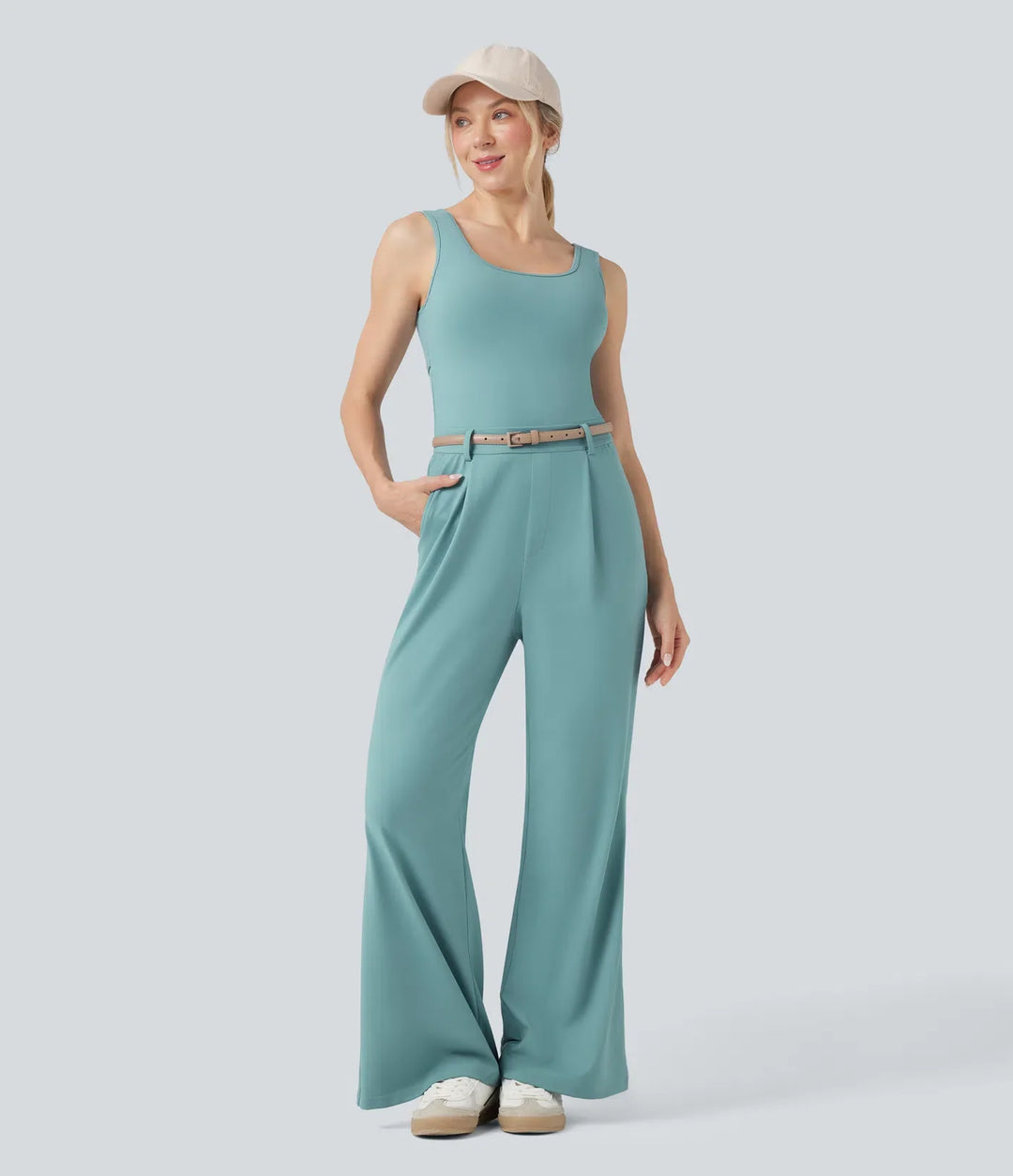 Crossover Casual Jumpsuit with Pockets-Easy Peezy Edition