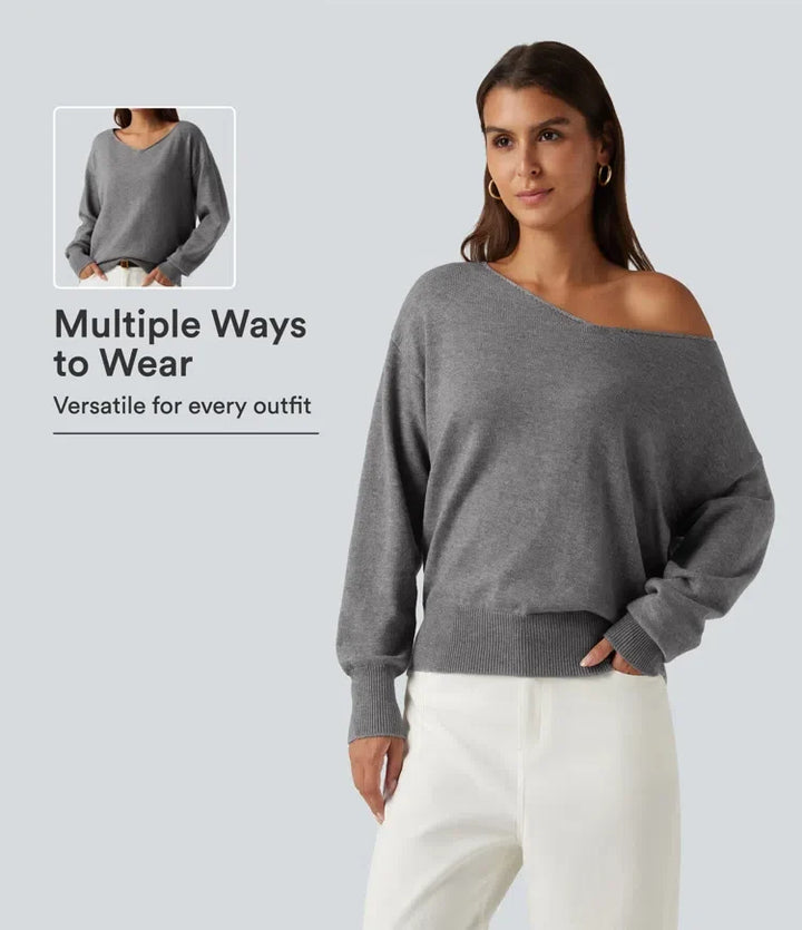 One Shoulder Long Sleeve Work Jumper