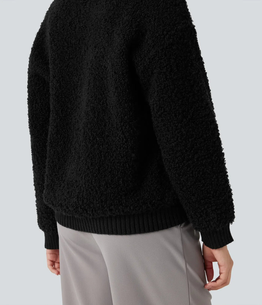 Lapel Reglan Long Sleeve Work Jumper with Pockets