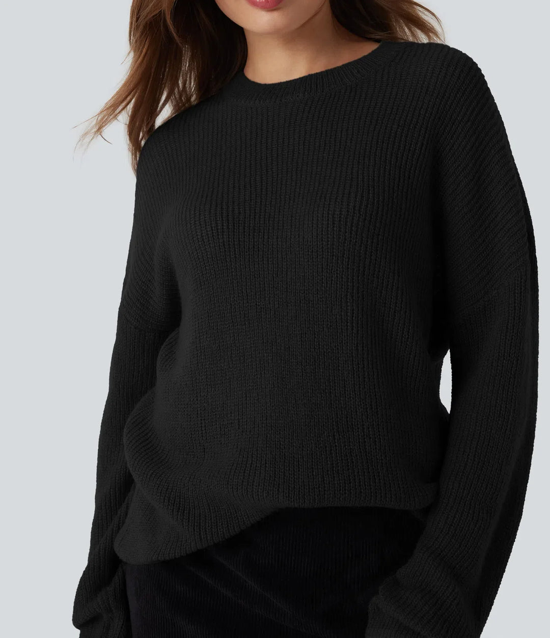Dropped Shoulder Long Sleeve Casual Jumper