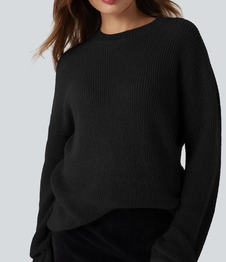 Dropped Shoulder Long Sleeve Casual Jumper