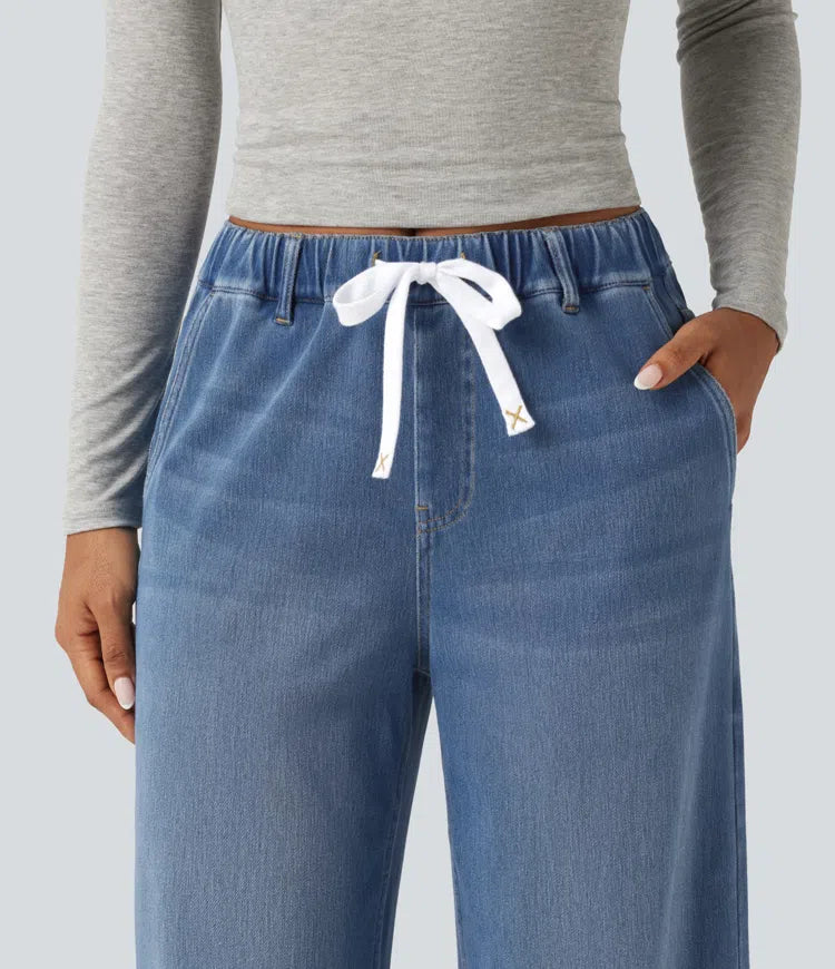 Halara Flex Mid Rise Wide Leg Casual Jeans with Pockets
