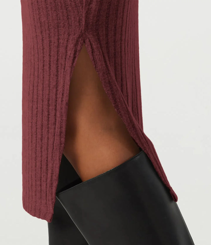 Mock Neck Long Sleeve 2 Piece Bodycon Work Midi Dress