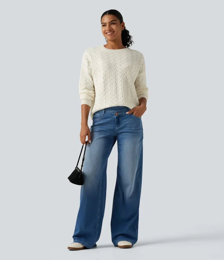 Round Neck Long Sleeve Causal Jumper